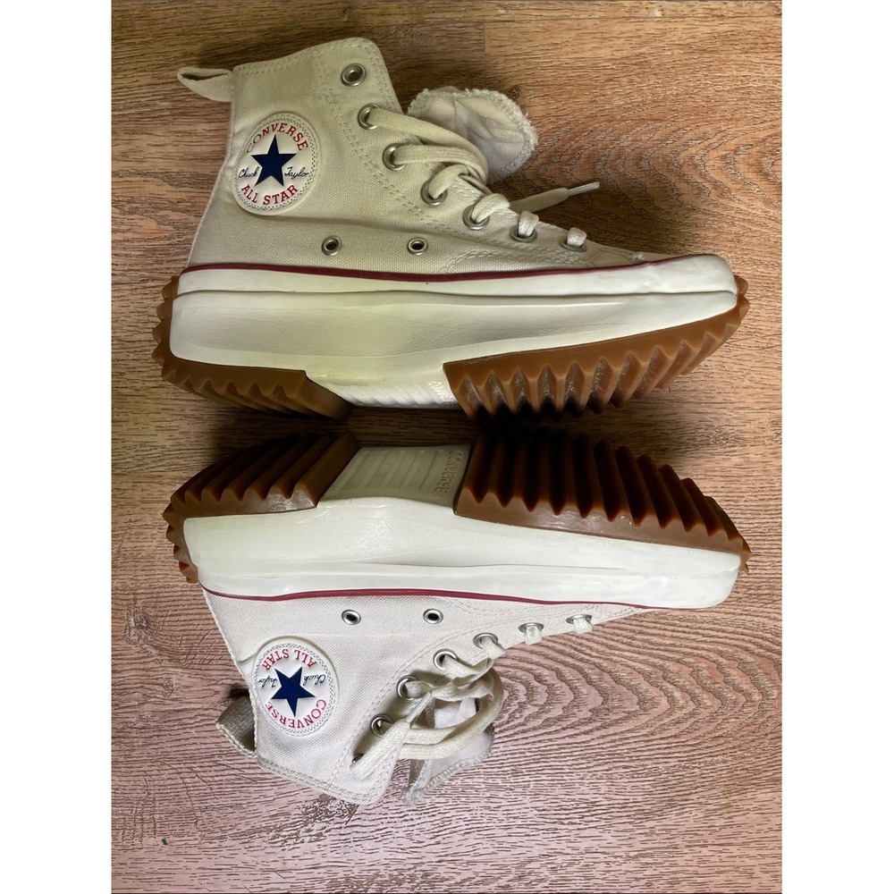 Converse Run Star Hike High Top Platform Sneakers Parchment Cream 166799C - Picture 7 of 16
